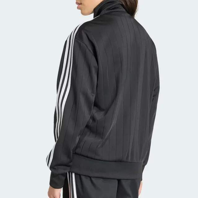 【adidas 愛迪達】Adidas Fb Loose Tt 女款 黑色 三葉草 寬鬆 立領 拉鍊 夾克 外套 KS6786