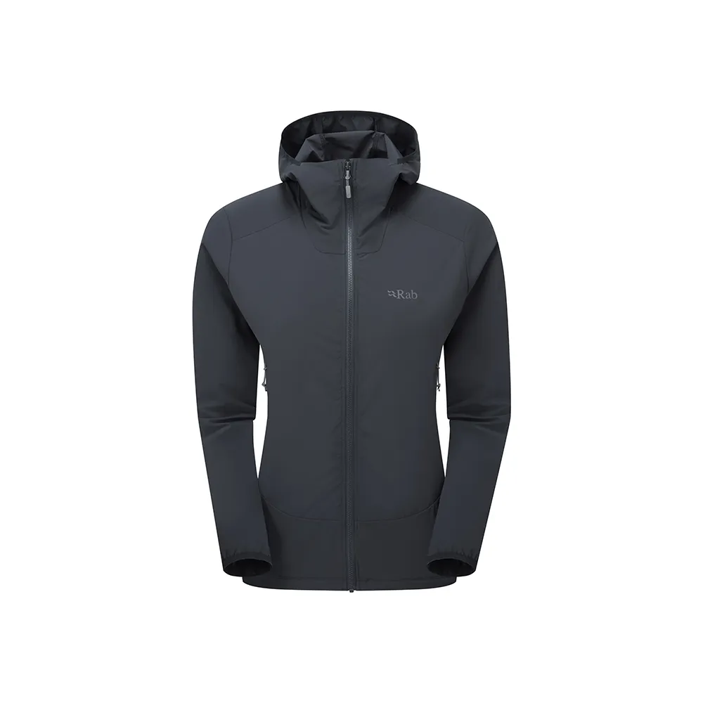 【RAB】Borealis Hoody Wmns 彈性防風透氣連帽外套 女款 鯨魚灰 #QWS77