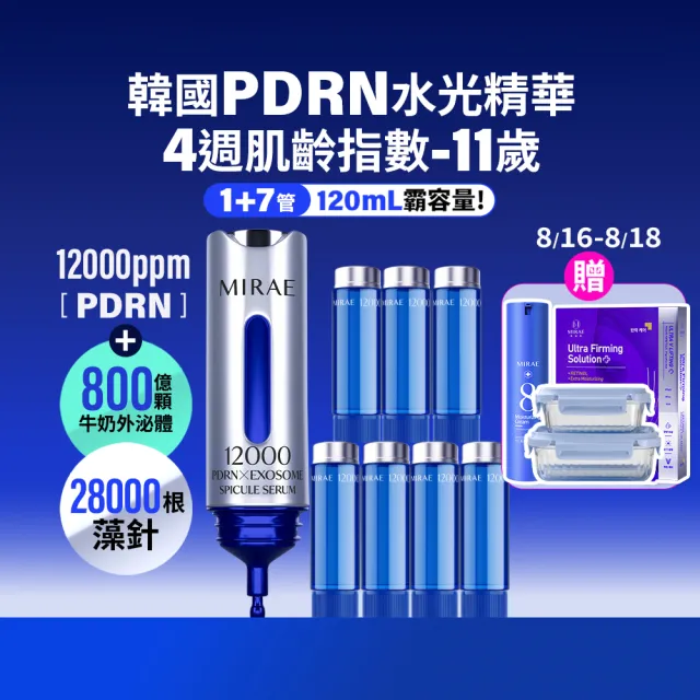【MIRAE 未來美】專業院線韓國PDRN+牛奶外泌體新生精華 120mL霸容量 (精華*1+補充管*7)