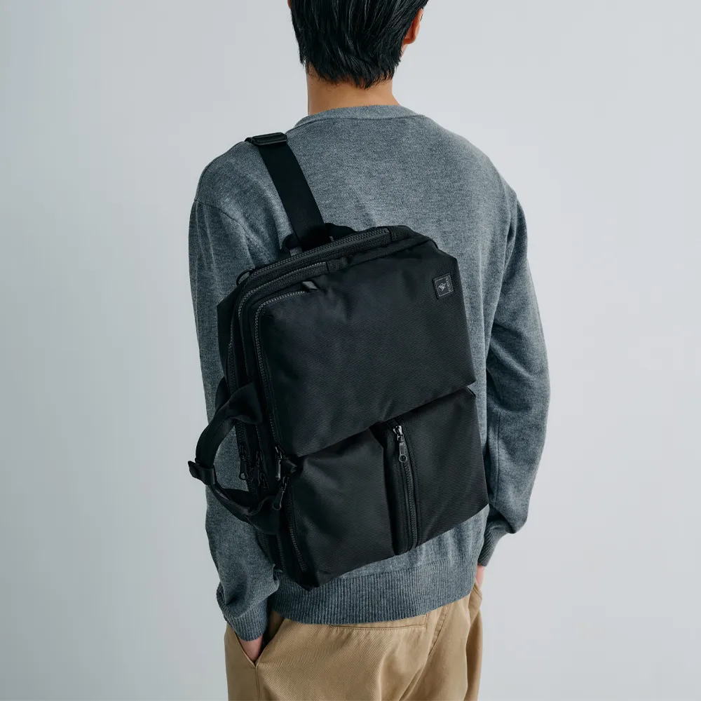 【PORTER INTERNATIONAL】高效有序NOMAD雙層三用公事包(黑)