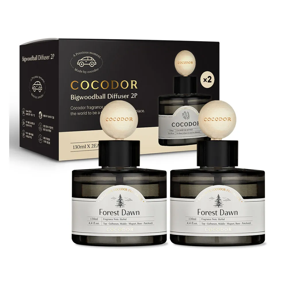 【COCODOR】車用擴香禮盒組(130ml/2入組) 木球款/多款任選/韓國香氛/送禮)