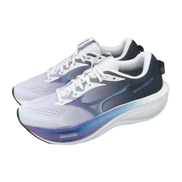 MIZUNO 美津濃】慢跑鞋Wave Rider 30 男鞋紫月光厚底緩震運動鞋