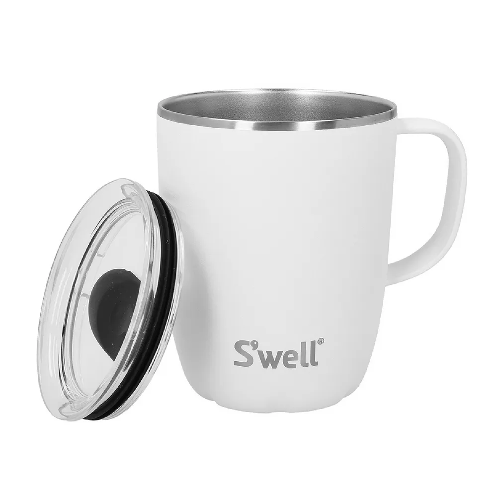 【S’well】美國 Mug不鏽鋼滑蓋保溫馬克杯 雲朵白350ml / swell 保溫杯 保冰杯 推蓋直飲杯 環保杯