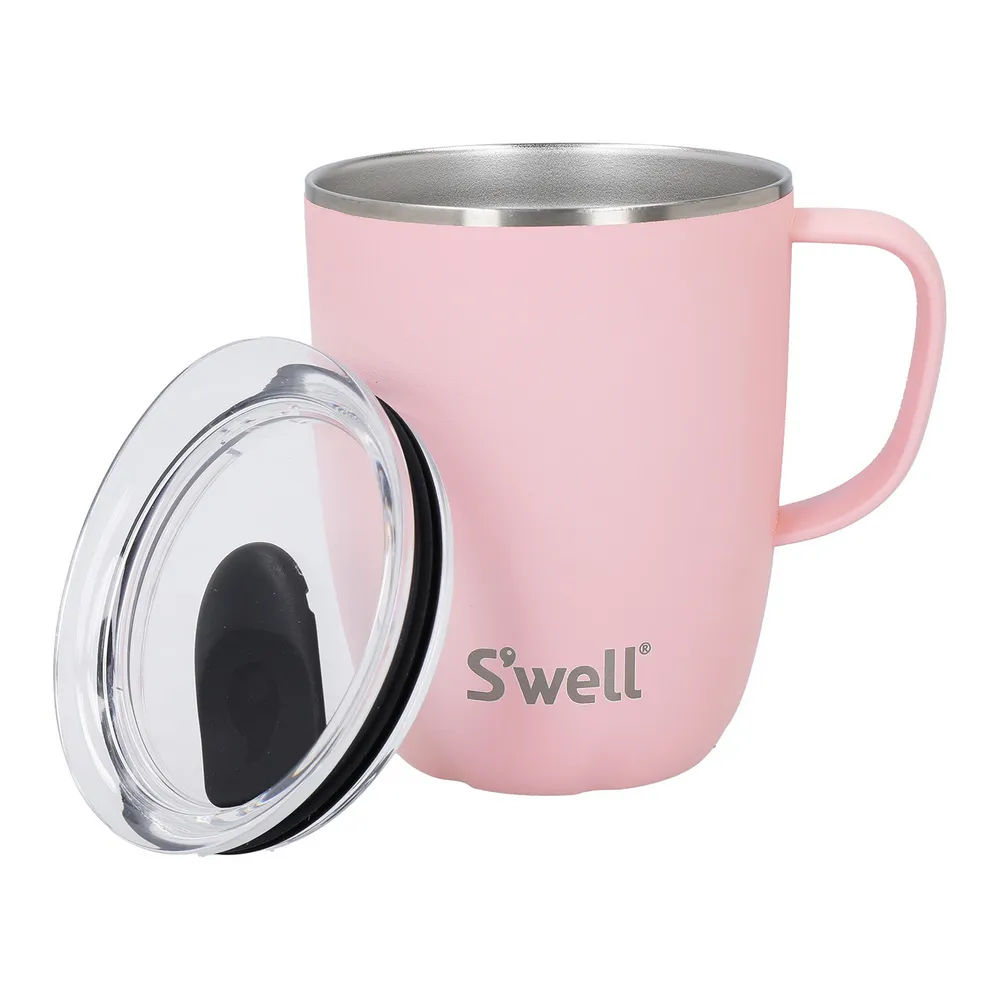 【S’well】美國 Mug不鏽鋼滑蓋保溫馬克杯 櫻花粉350ml / swell 保溫杯 保冰杯 推蓋直飲杯