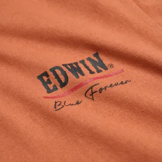 【EDWIN】男裝 歷史插卡圖騰短袖T恤(黃褐色)