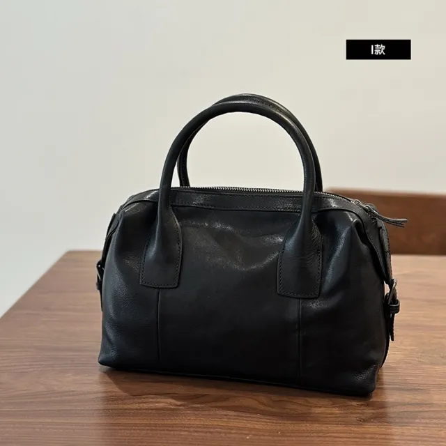 【巴黎精品】現貨+預購 真牛皮手提包波士頓包真皮革手提側背肩背包(樹膏牛皮斜背女包包3款a1mk5 C)