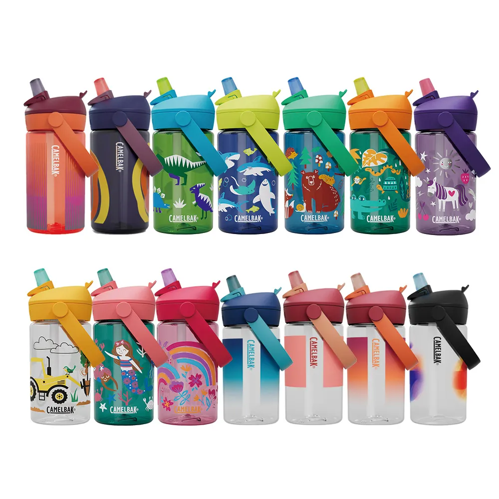 【CAMELBAK】400ml Flip Straw 兒童吸管運動水瓶RENEW(台灣代理公司貨/收闔自動關上防塵蓋)