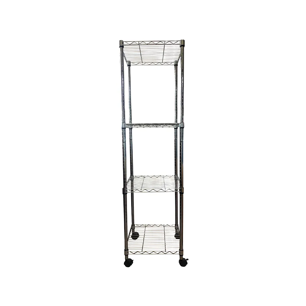 【A+Courbe】MIT耐重四層架-附輪 45x45x185cm(鐵力士架/鐵架/收納架/置物架/層架/架子)