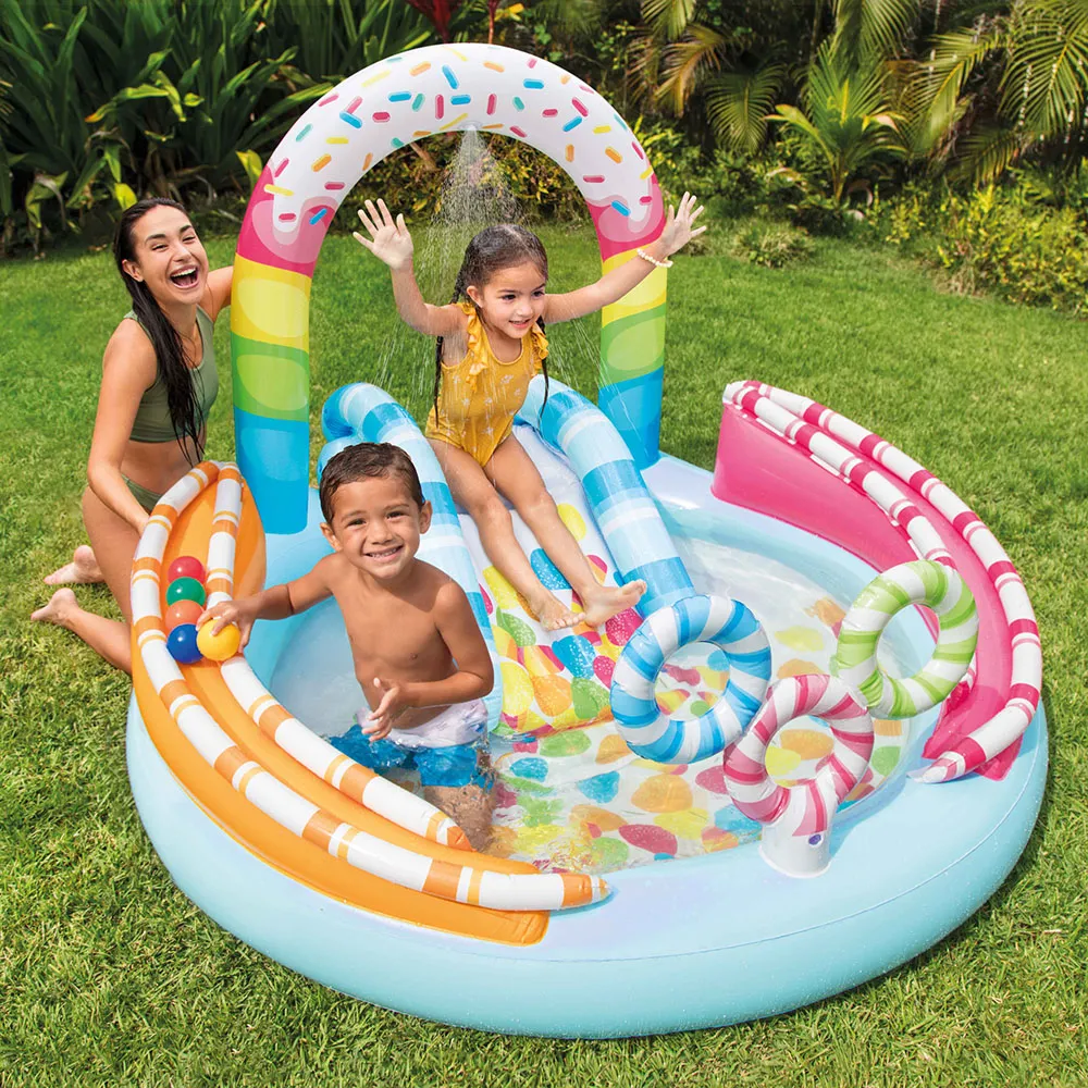 【INTEX】Vencedor 糖果樂園戲水池 充氣游泳池(家庭游泳池 兒童游泳池-1入)