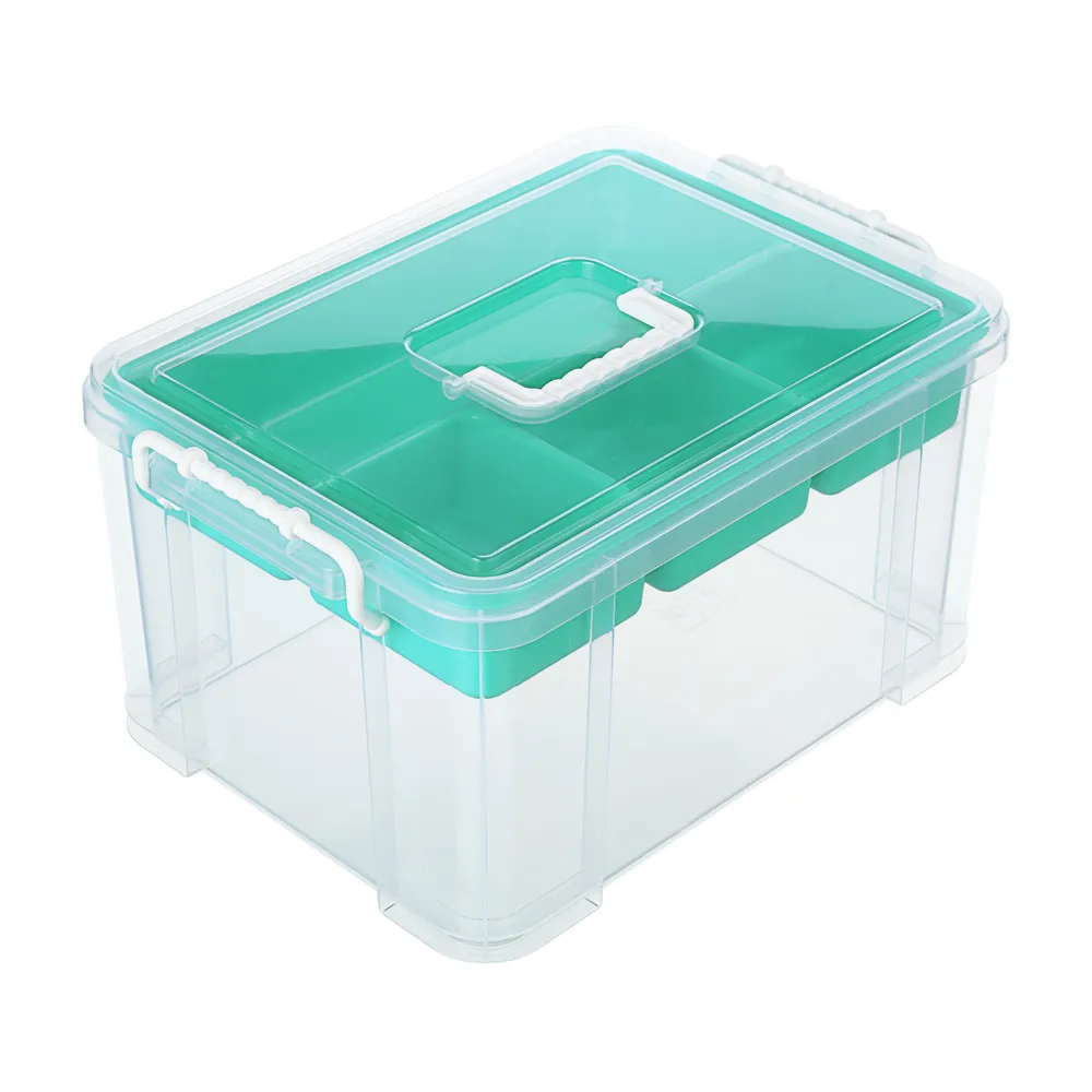 【KEYWAY 聯府】伍德手提雙層整理箱15L-6入(文具小物 五金工具 收納箱 MIT台灣製造)