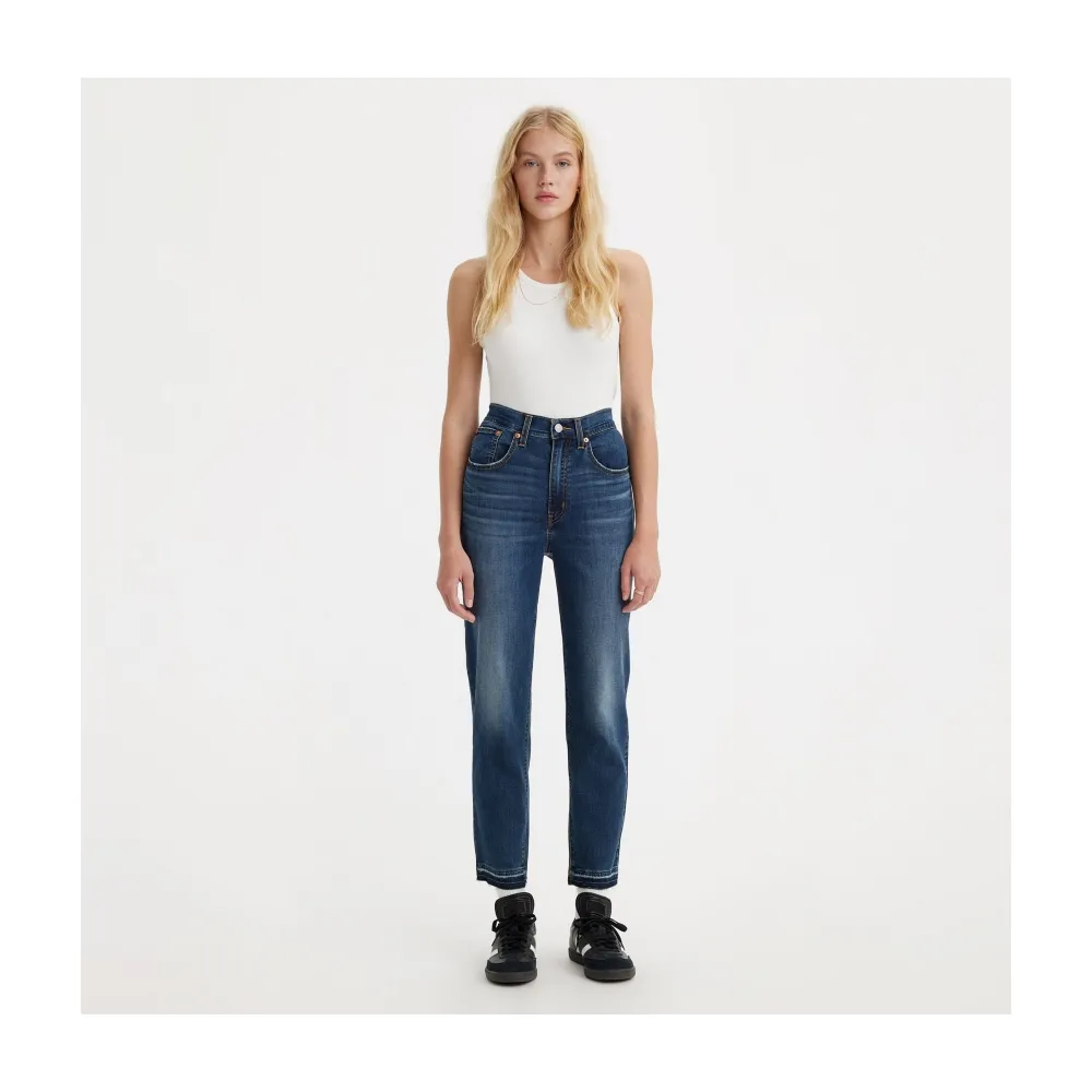 【LEVIS】女款 上寬下窄 高腰修身窄管牛仔長褲 Performance Cool 熱賣單品 85873-0112