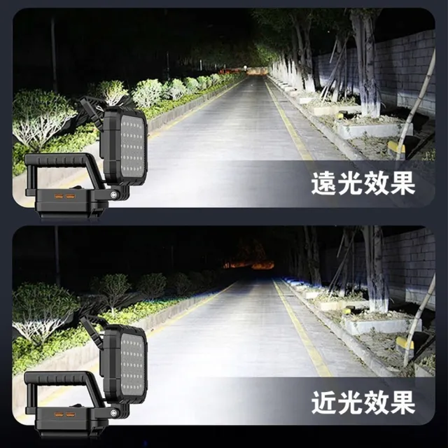 【DOMU 東牧】燈 led燈 工作燈 露營燈 照明燈 新升級把手 戶外照明燈 120W（8寸把手式）帶USB快充接口