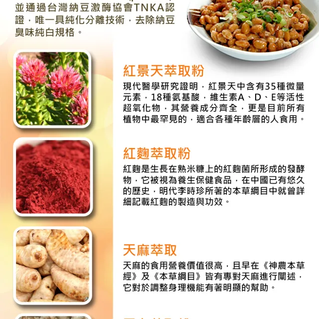 【草本之家】納豆活力清膠囊3入組90粒/入(納豆激酶.紅景天.紅麴.天麻.田七花.山楂)