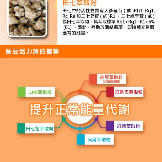 【草本之家】納豆活力清膠囊3入組90粒/入(納豆激酶.紅景天.紅麴.天麻.田七花.山楂)