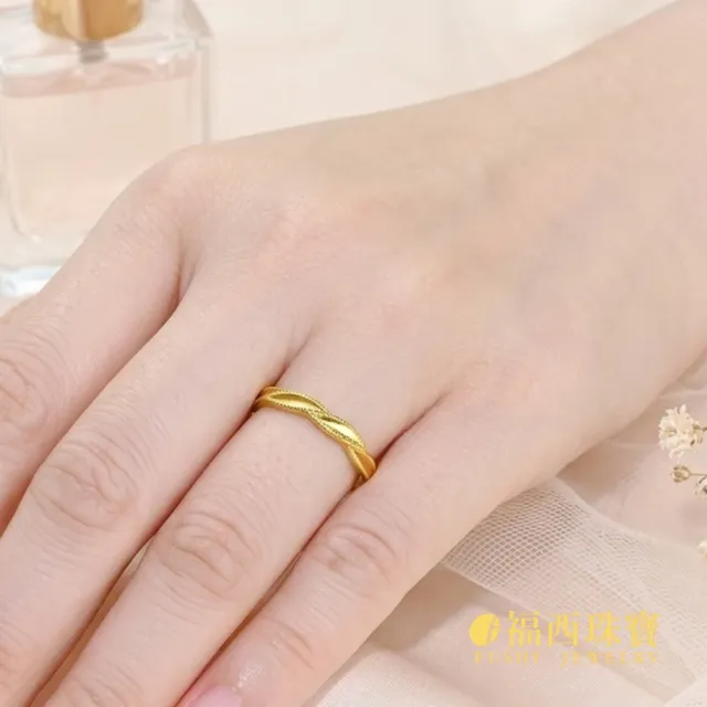 【福西珠寶】黃金戒指 #10.5 月桂花冠 固圍戒滾珠葉片桂冠造型 中性寬版 男女皆宜(金重0.59錢正負0.03錢)
