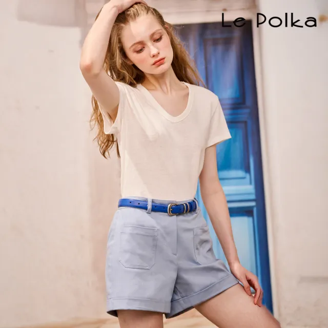 【Le Polka】水藍都會俐落短褲-女