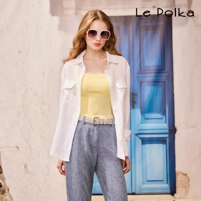【Le Polka】清透感亞麻襯衫-2色-女