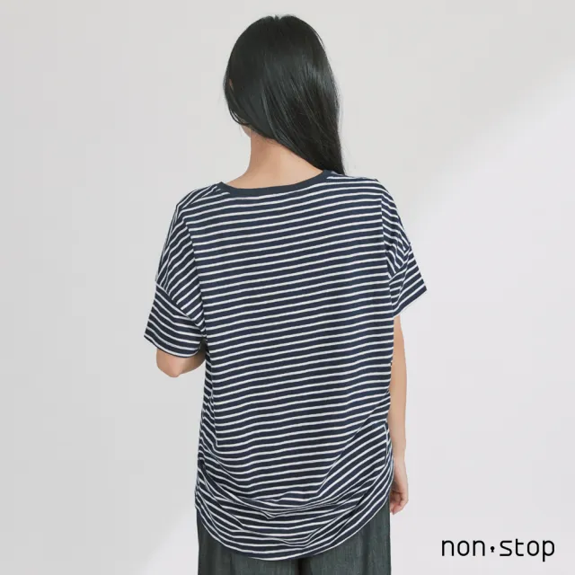 【non-stop】超可愛貓咪細條紋短袖T恤-2色