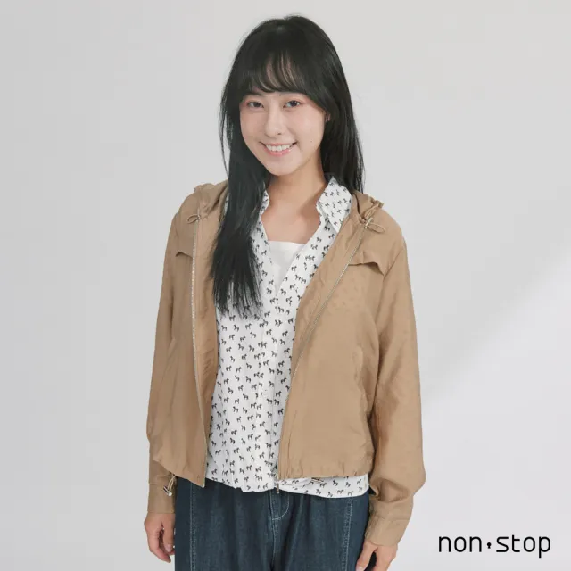 【non-stop】輕量能連帽抽繩防曬外套-2色