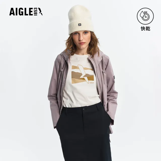 【AIGLE】女 快乾抗菌短袖T恤｜AG-5A255 (女 T恤 短袖上衣 抗菌抑臭 吸濕快乾 有機棉)