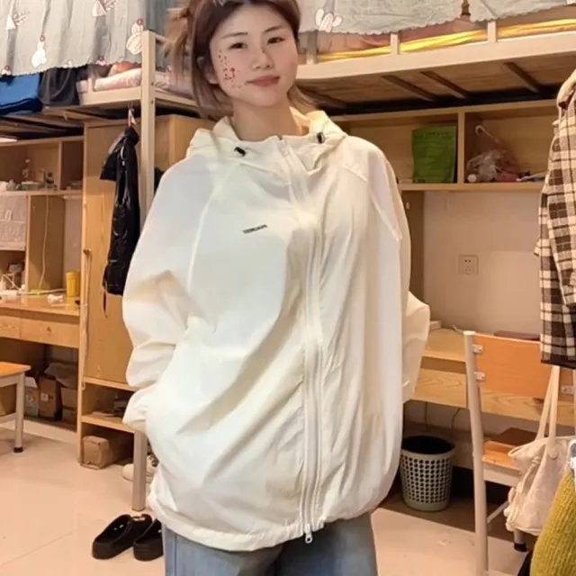 【巴黎精品】現貨+預購 防曬外套法式短版外套防曬衣夏季薄款上衣襯衫(慵懶風寬鬆女外套8款a1no8 C)