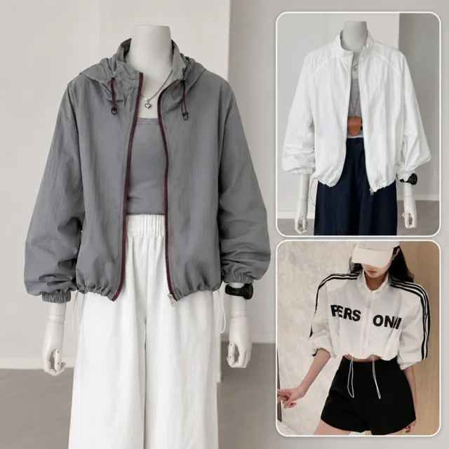 【巴黎精品】現貨+預購 防曬外套法式短版外套防曬衣夏季薄款上衣襯衫(薄款透氣防曬女外套7款t1a1no1 C)