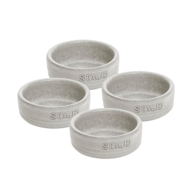 【STAUB】陶瓷調味料盤/醬料碟4件組-松露白(德國雙人牌集團官方直營)