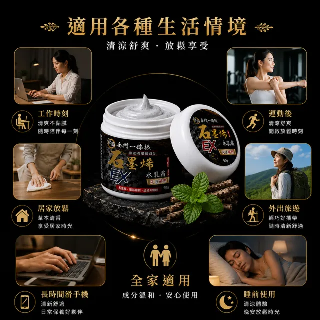 【金牌一條根】金牌金門一條根石墨烯水乳霜-先涼後熱3罐組(90g/罐 一條根 石墨烯 葡萄糖胺 舒緩酸痛)