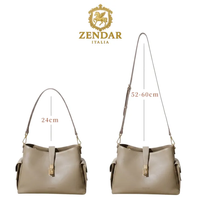 【ZENDAR】直播限定 限量1折 頂級小牛皮肩背包 琳達系列 全新專櫃展示品 (2色選)