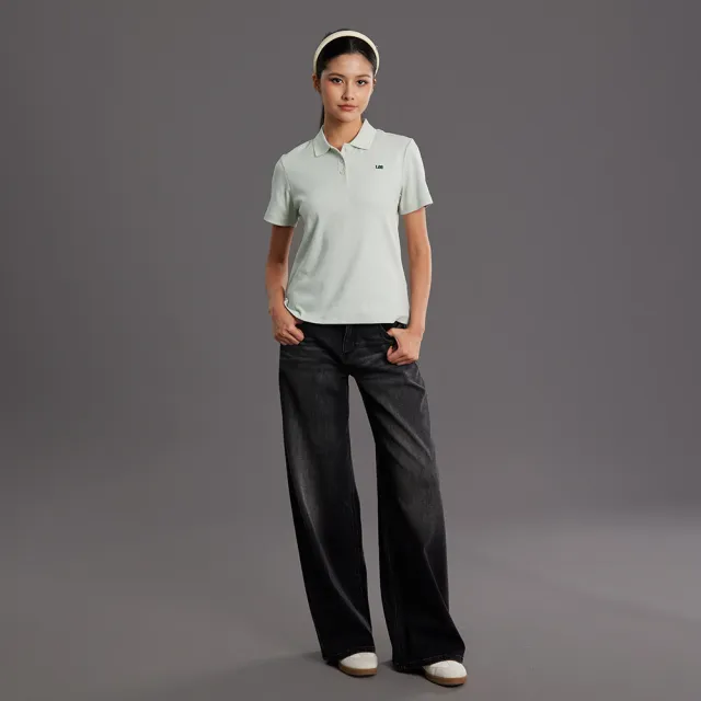 【Lee】女裝 短袖POLO衫 左胸小LOGO 湖水綠 標準版型 / LB603004001