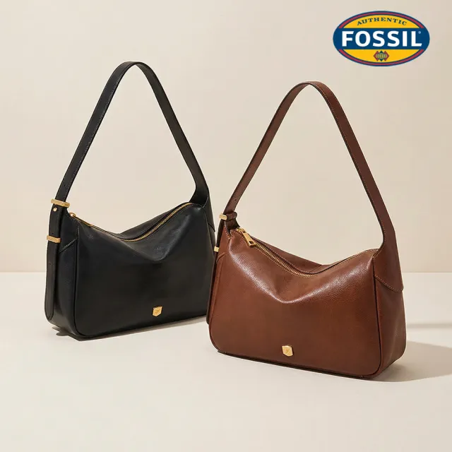 【FOSSIL】Dillon 真皮文青風肩背包 (兩色可選)