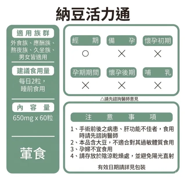 【草本之家】納豆活力通軟膠囊6入組(60粒/入)(亞麻仁油.納豆.紅麴.天麻.磷脂醯絲胺酸)