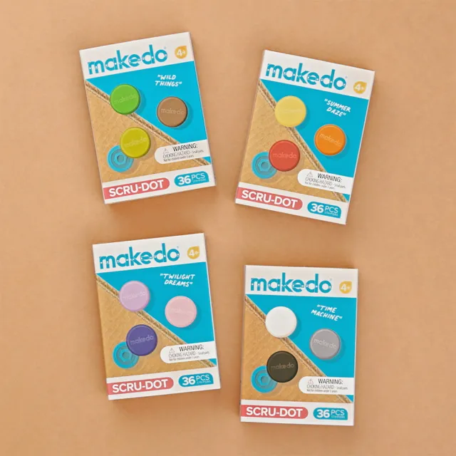 澳洲 Makedo 色彩裝飾扣-夢幻柔彩36入