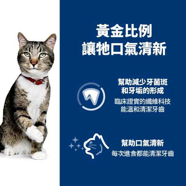 【Hills 希爾思】官方直營 口腔保健 成貓 雞肉 1.58公斤(貓飼料 貓糧)