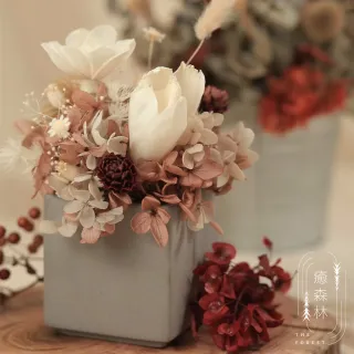 【The Forest 癒森林】波希米亞秋日森林擴香花禮贈5ml香氛油(永生花/盆花/送禮自用/開幕升遷生日/居家擺飾)