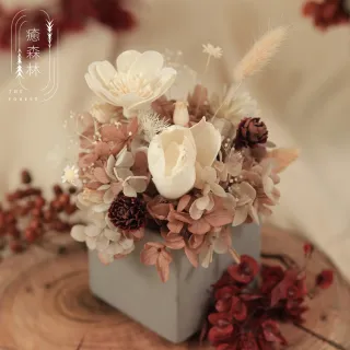 【The Forest 癒森林】波希米亞秋日森林擴香花禮贈5ml香氛油(永生花/盆花/送禮自用/開幕升遷生日/居家擺飾)