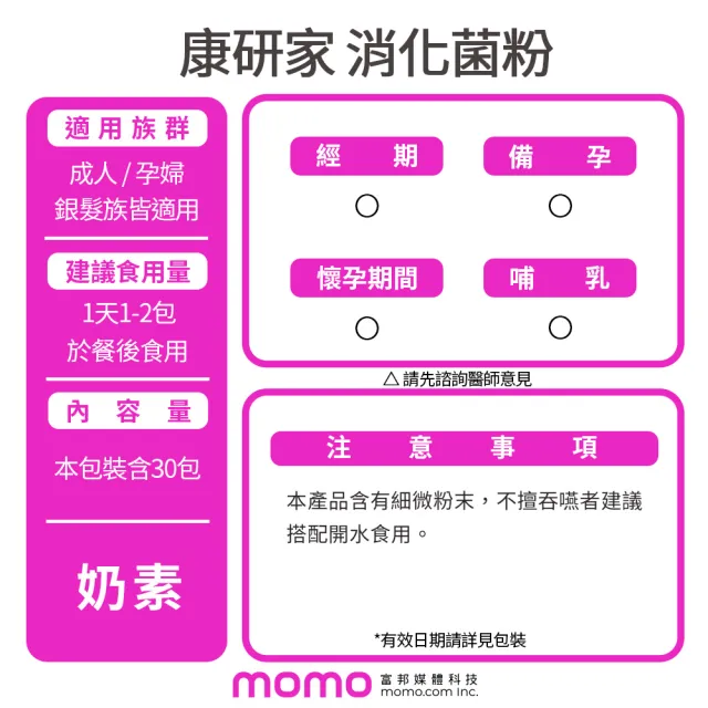 【桂格康研家】消化菌粉1盒_共30入(消化酵素/專利益生菌/200億菌數 消化代謝 排便順暢)