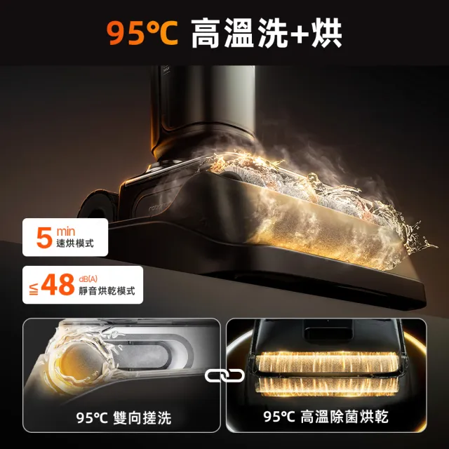 【Roborock 石頭科技】F25 Lite Combo 多合一全能吸塵洗地機 (95度洗烘/0纏繞/前驅式助力)