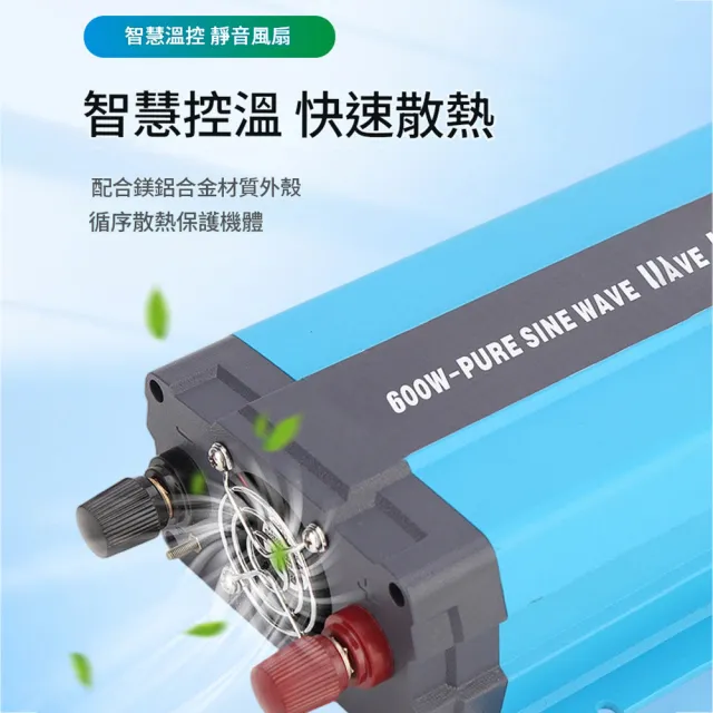 【RTAKO】純正弦波逆變器 大功率600W 12v24v轉110v 車載逆變器 戶外 多重保護 超強輸出 KQ
