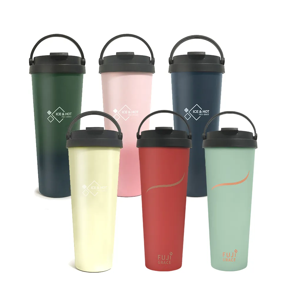 【FUJI-GRACE 日本富士雅麗】買1送1_陶瓷噴層手提保溫杯700ml(FJ-934*2)(保溫瓶)