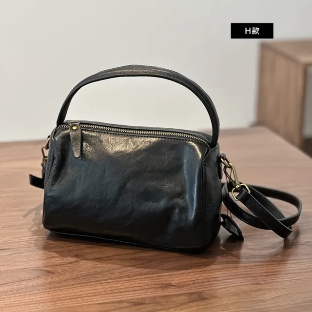 【巴黎精品】現貨+預購 真牛皮側背包手提包真皮革復古隨身小包肩背便當包(植鞣牛皮斜背女包包3款a1mk6