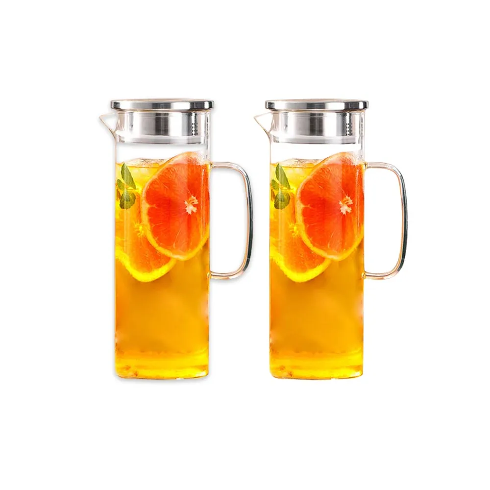 【FOREVER 鋒愛華】耐熱玻璃水壺1L手柄圓型款(買一送一)