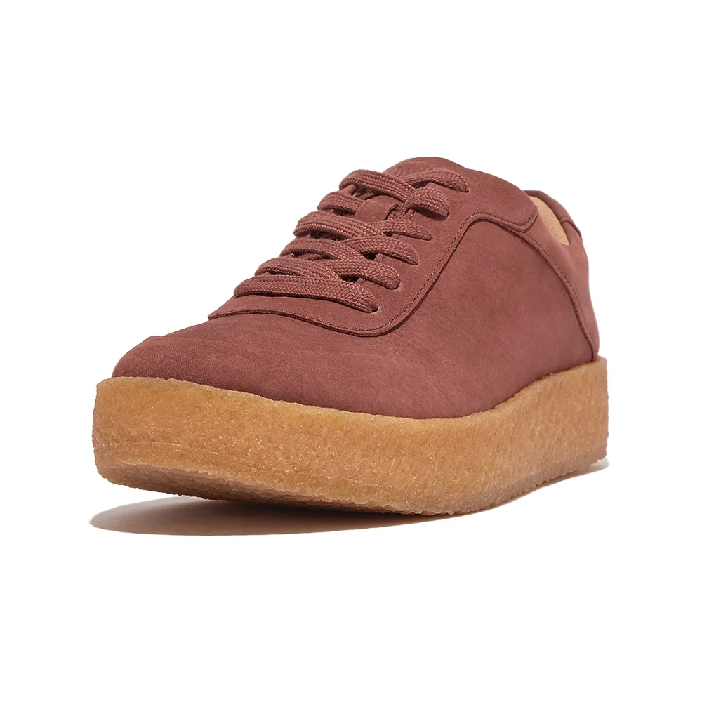 【FitFlop】RALLY TUMBLED-NUBUCK CREPE SNEAKERS百搭繫帶休閒鞋-女(土棕色)