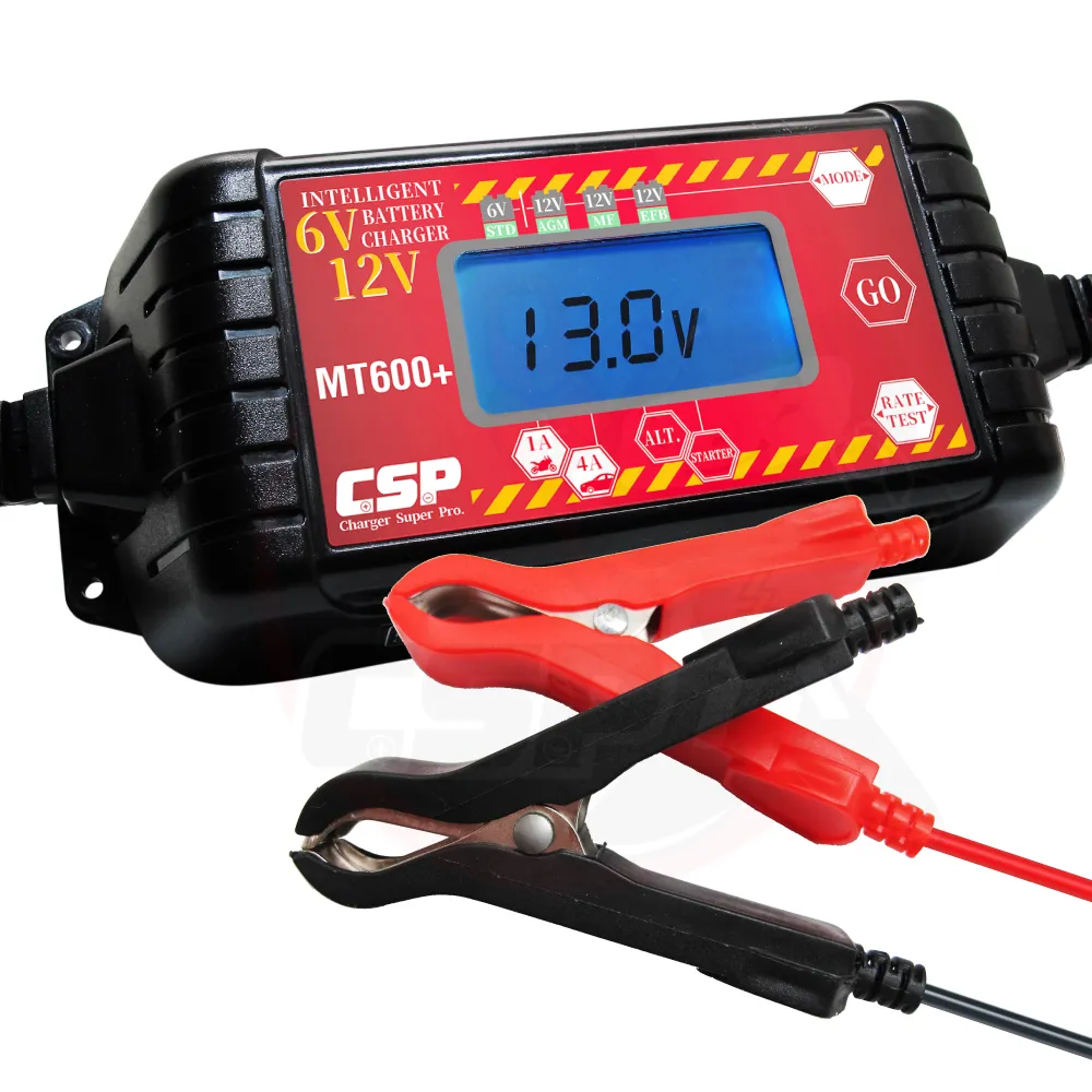 【CSP】MT600+充電器 適用6V 12V 脈衝式充電機(檢測機能 充電電池 LCD液晶 汽機車 全電壓MT-600+)