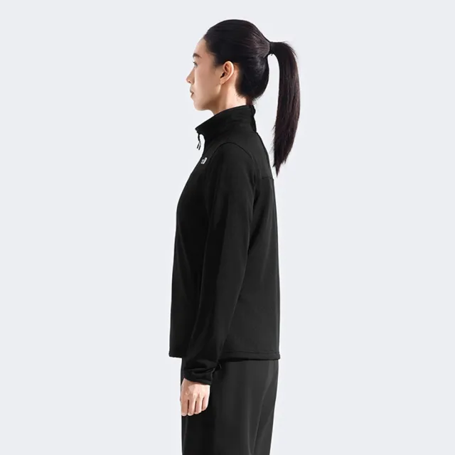 【The North Face】北臉 外套 女 運動立領外套 抓絨 W CEDAR TRAIL GRID FLEECE JACKET 黑 NF0A8FJVJK3