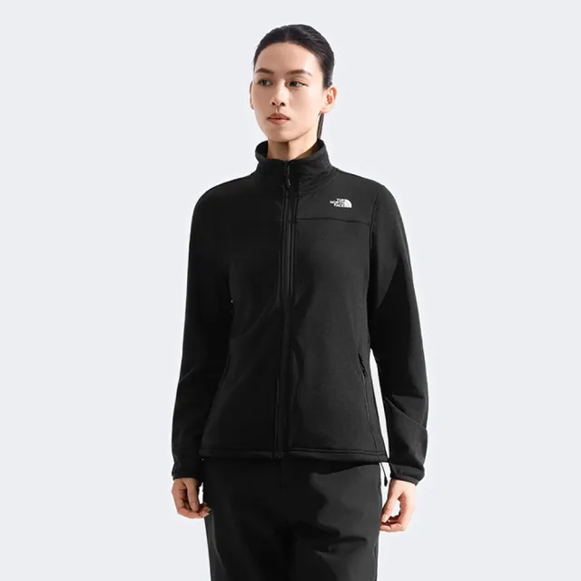 【The North Face】北臉 外套 女 運動立領外套 抓絨 W CEDAR TRAIL GRID FLEECE JACKET 黑 NF0A8FJVJK3