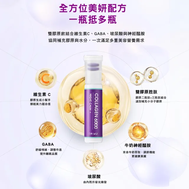 【DR.WU 達爾膚】晚安雙膠原胜飲7入x2組