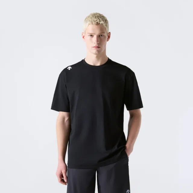 【DESCENTE】短袖上衣 男 快排 OVERFIT SHORT SLEEVE T-SHIRT 黑 SR321TTS74-BLK0