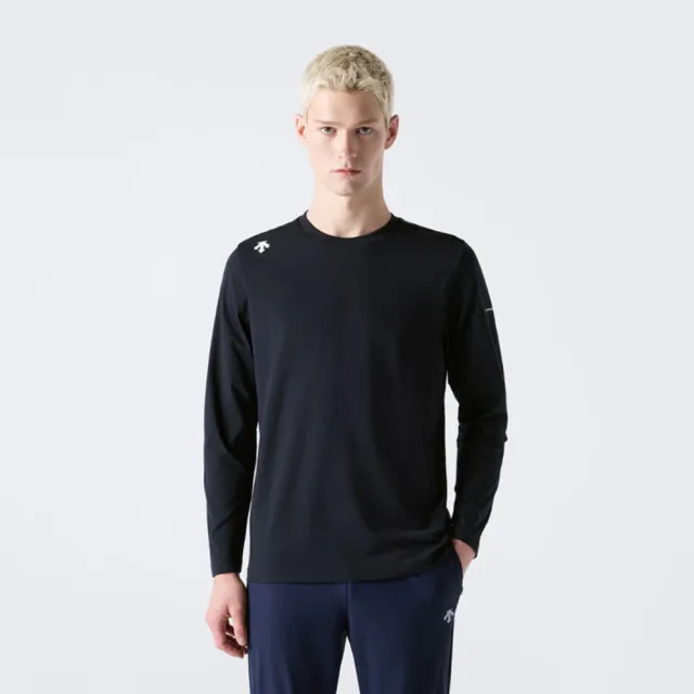 【DESCENTE】長袖上衣 男 快排 [TOUGH LIGHT] REGULAR FIT LONG SLEEVE T-SHIRT 黑 SR321TTL72-BLK0