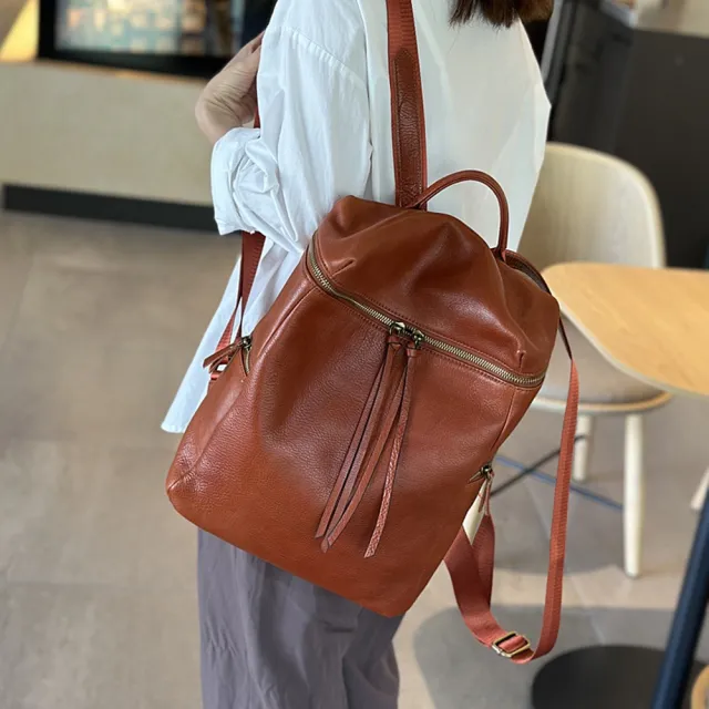 【巴黎精品】現貨+預購 真牛皮後背包真皮革雙肩包旅行包(大容量書包斜背女包包3款a1mk22 C)